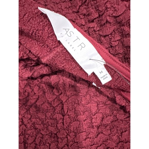 Astr The Label - Burgundy Textured Knit Knot Front Off the Shoulder Long Sleeve - Picture 5 of 12